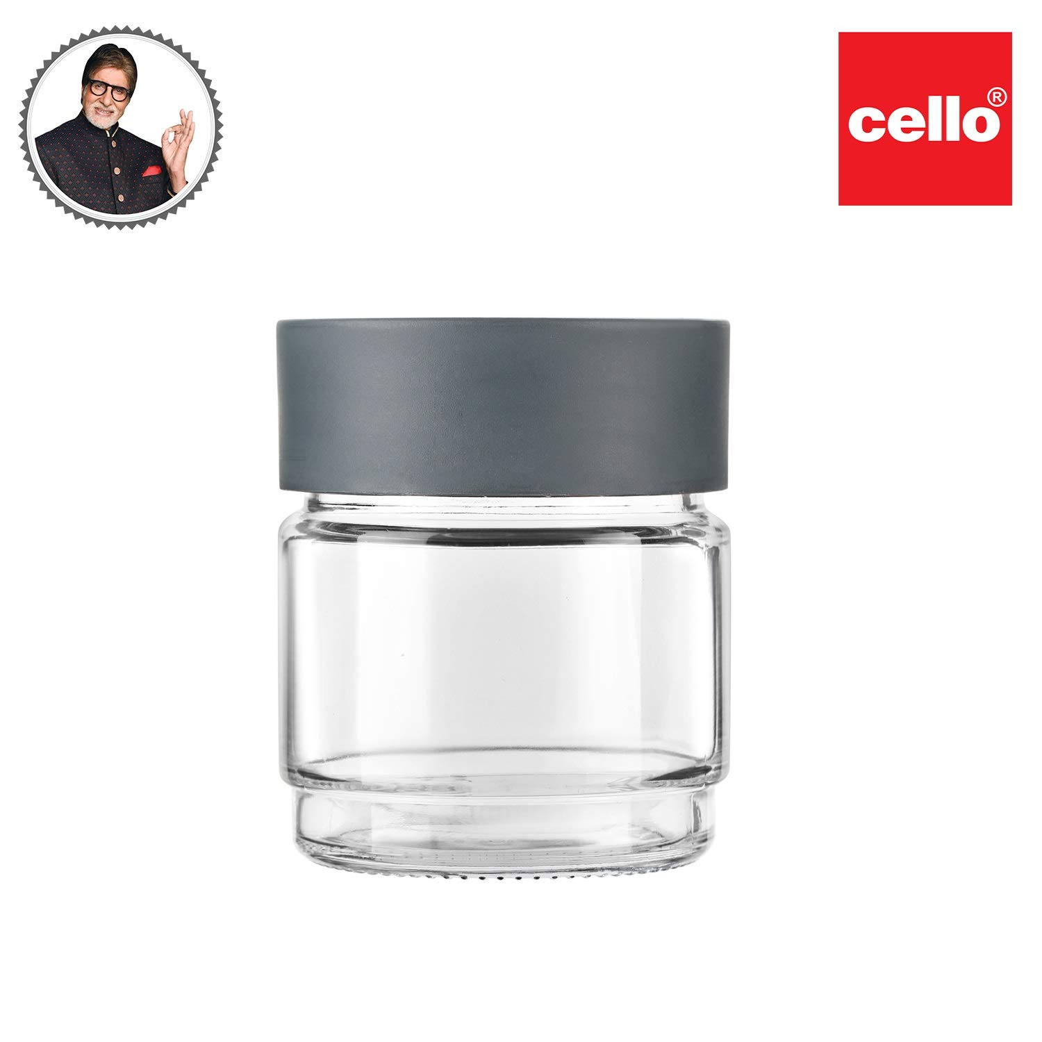Cello Modustack Glassy Storage Jar, Stackable, Clear, 500ml,