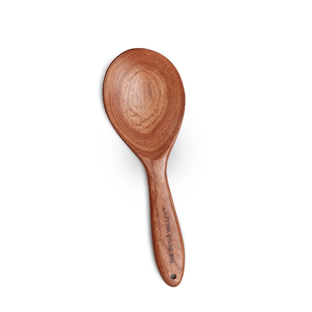 The Indus Valley Neem Wooden Cooking Ladle (Serve - Oval)