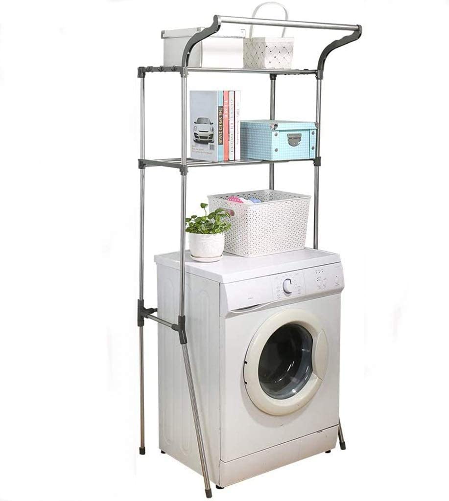 Sama Stainless Steel Washing Machine Rack with 2layer Shelf and Towel bar 