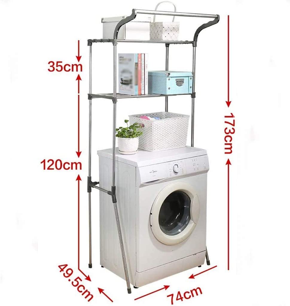 Sama Stainless Steel Washing Machine Rack with 2layer Shelf and Towel bar 