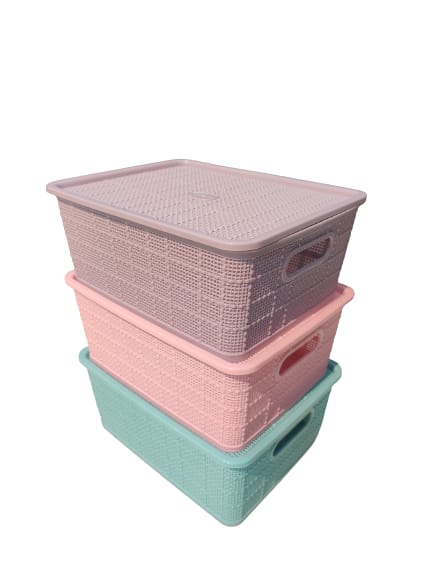 Selvel Storage Keeper Basket With Lid (Medium) - 1 piece 
