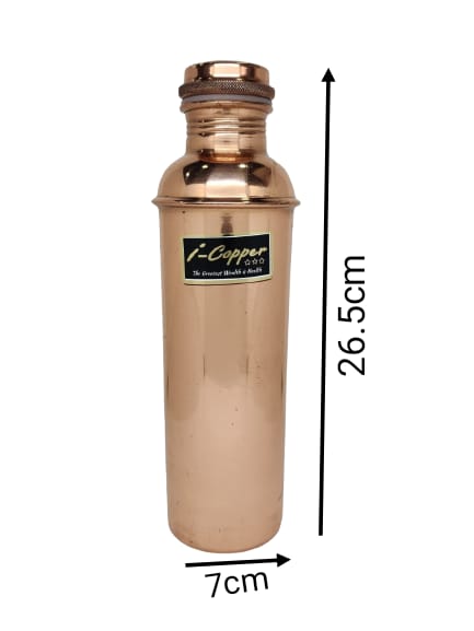 I-Copper Pure Copper Bottle 950ml (Approx) - Ayush Plain