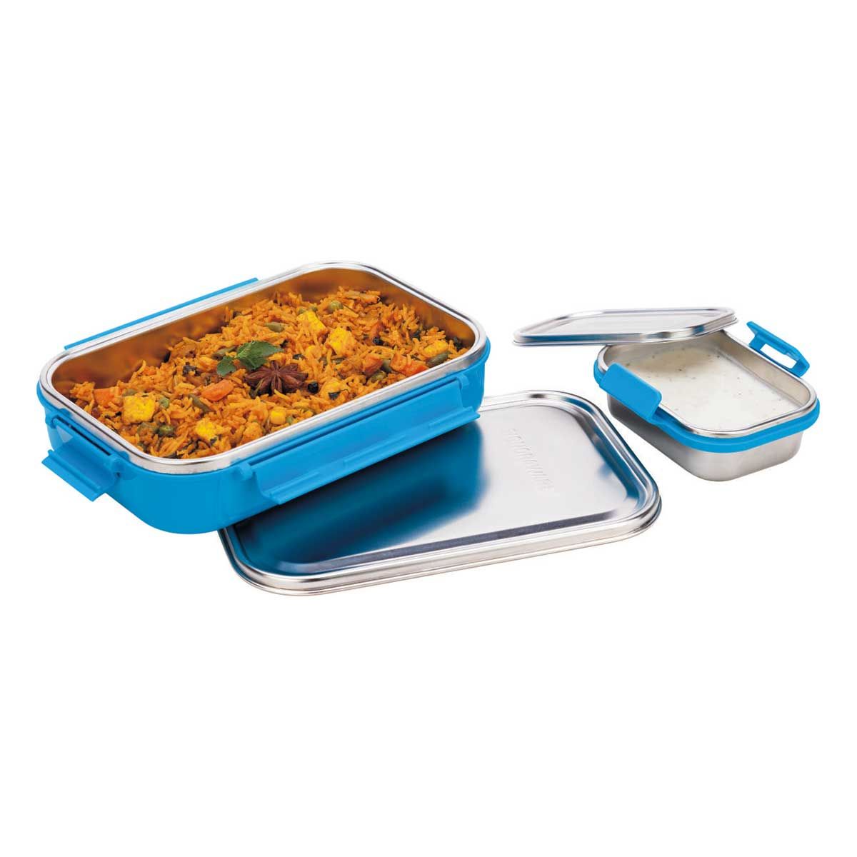 Signoraware All Steel Lunch Box with Steel Lid - 3527