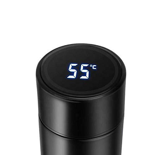 Sama Stainless Steel Smart Vacuum Insulated Water Bottle with LED Temperature Display (Black, 500 ml
