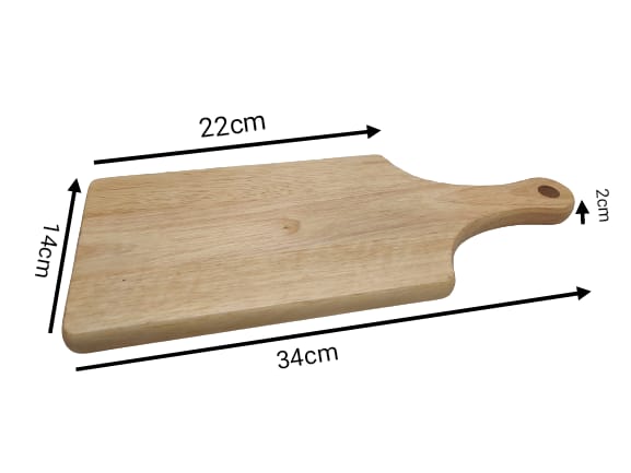 Sama Wooden Rectangular Chopping Board with Handle Small - 1 piece pack