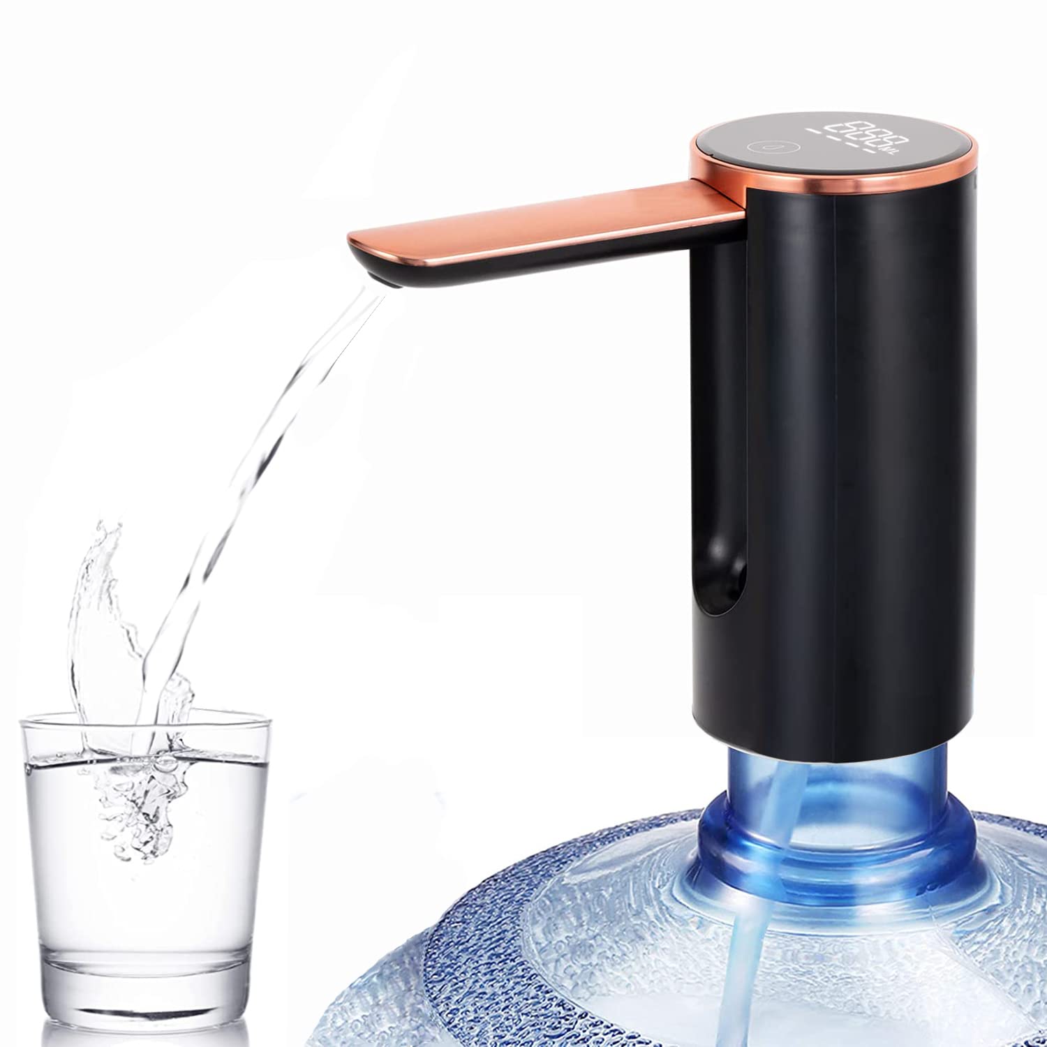 Hoteon Folding Water Dispenser Pump, LCD Display with Touch Control, Rechargeable Water Dispenser Pu