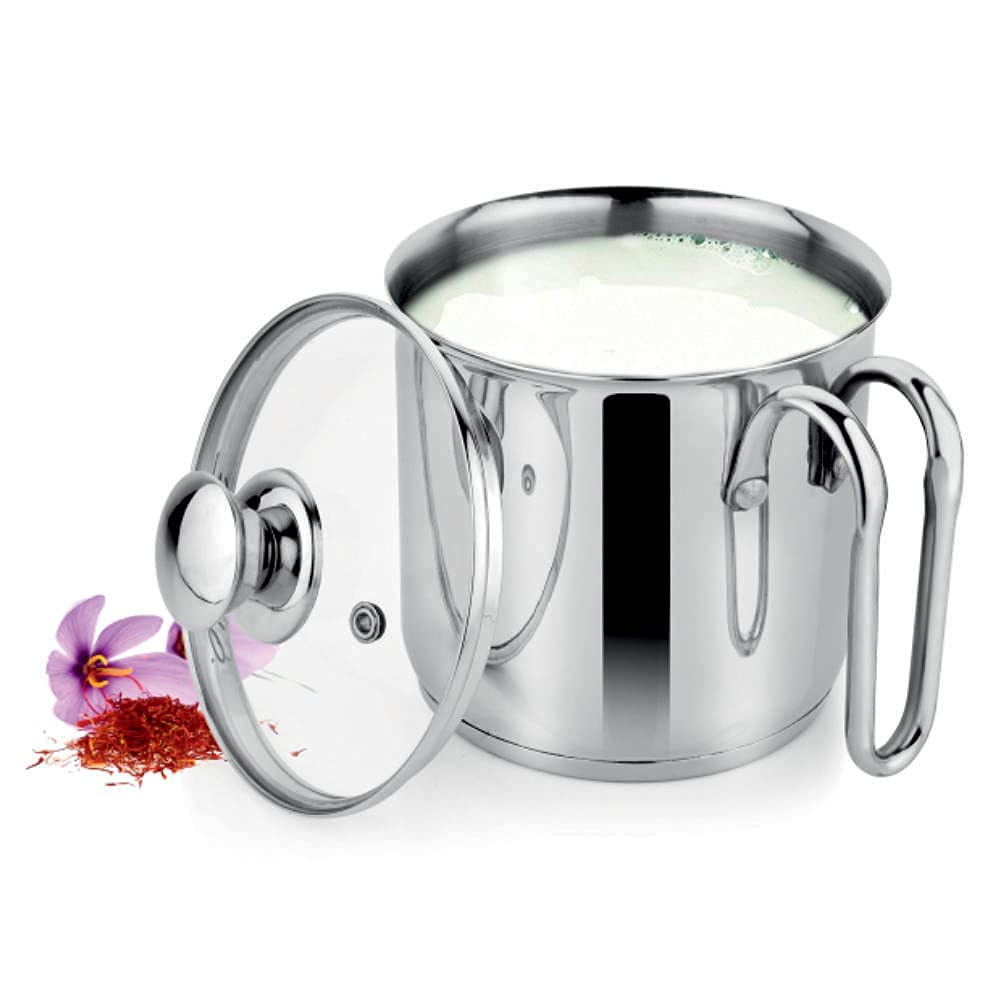 Prabha Encapsulated Base Stainless Steel Milk Pot Milk Boiler 1.1L And 11cm With Lid