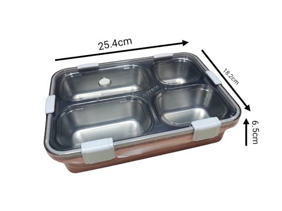 Sama MA 4 Partition Removable Stainless Steel Inner Container Lunch Box , (LX-7060)