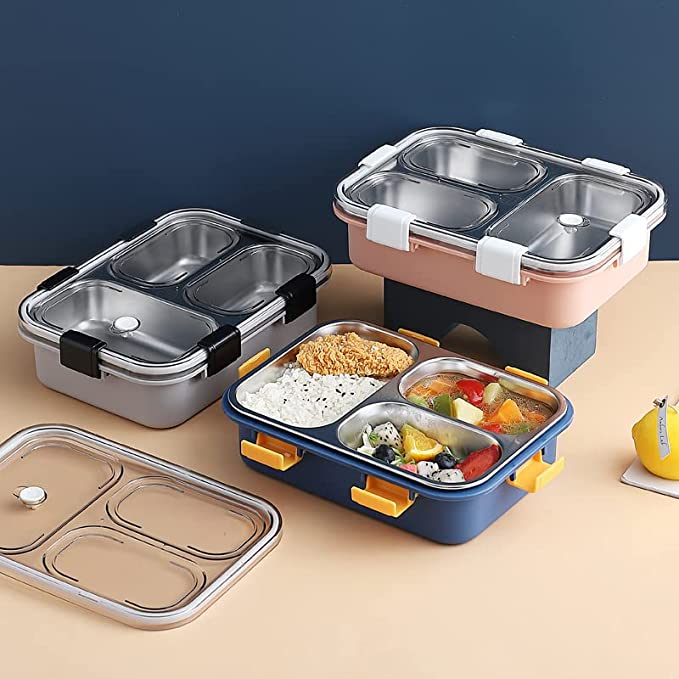 Sama MA 4 Partition Removable Stainless Steel Inner Container Lunch Box , (LX-7060)